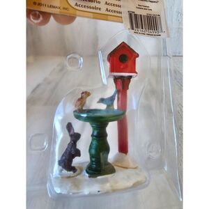 Lemax deer fountain rabbit birds birdhouse accessory village Xmas 2011 new